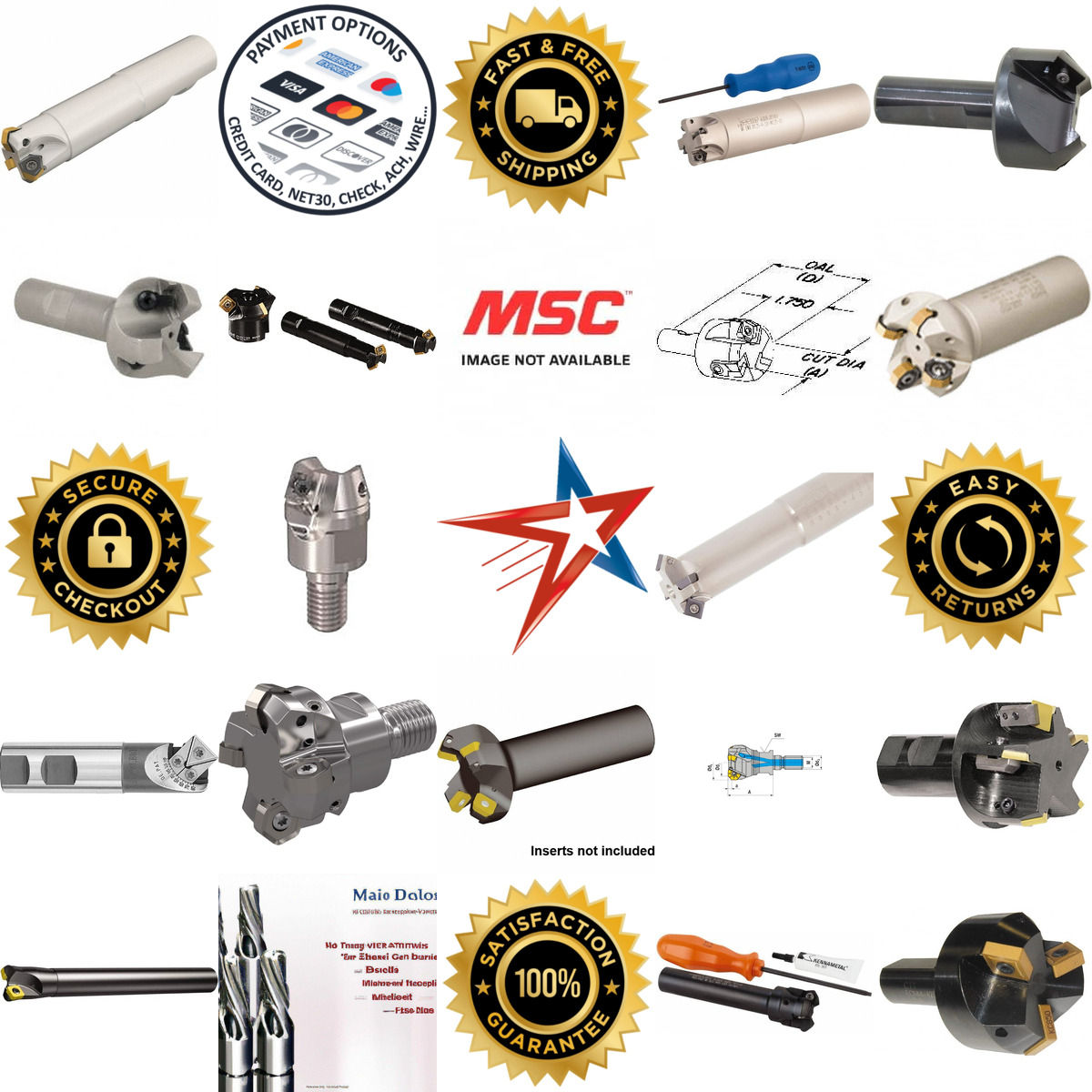 A selection of Indexable Chamfer and Angle End Mills products on GoVets
