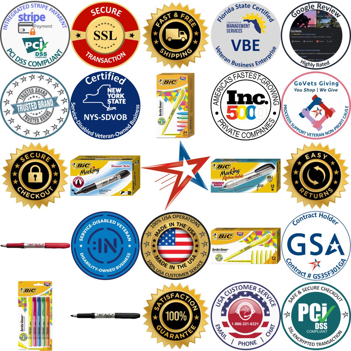 A selection of Bic products on GoVets