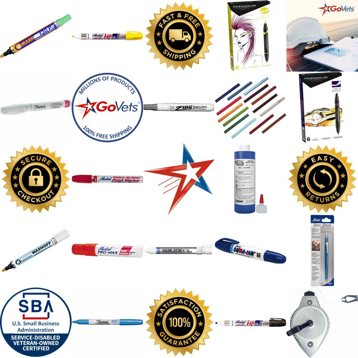 A selection of Industrial Markers Chalks and Layout Fluids products on GoVets