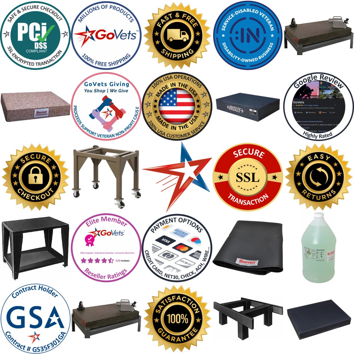 A selection of Inspection Surface Plates Stands and Accessories products on GoVets