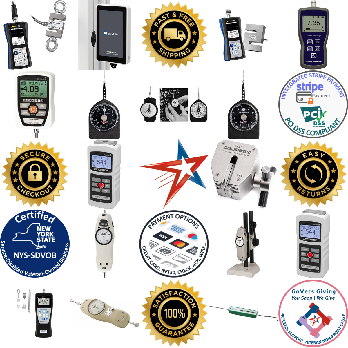 Millions of Products A selection of Force Gages and Torque Gages products on GoVets