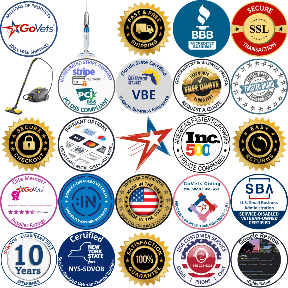 Millions of Products A selection of Steam Cleaners products on GoVets