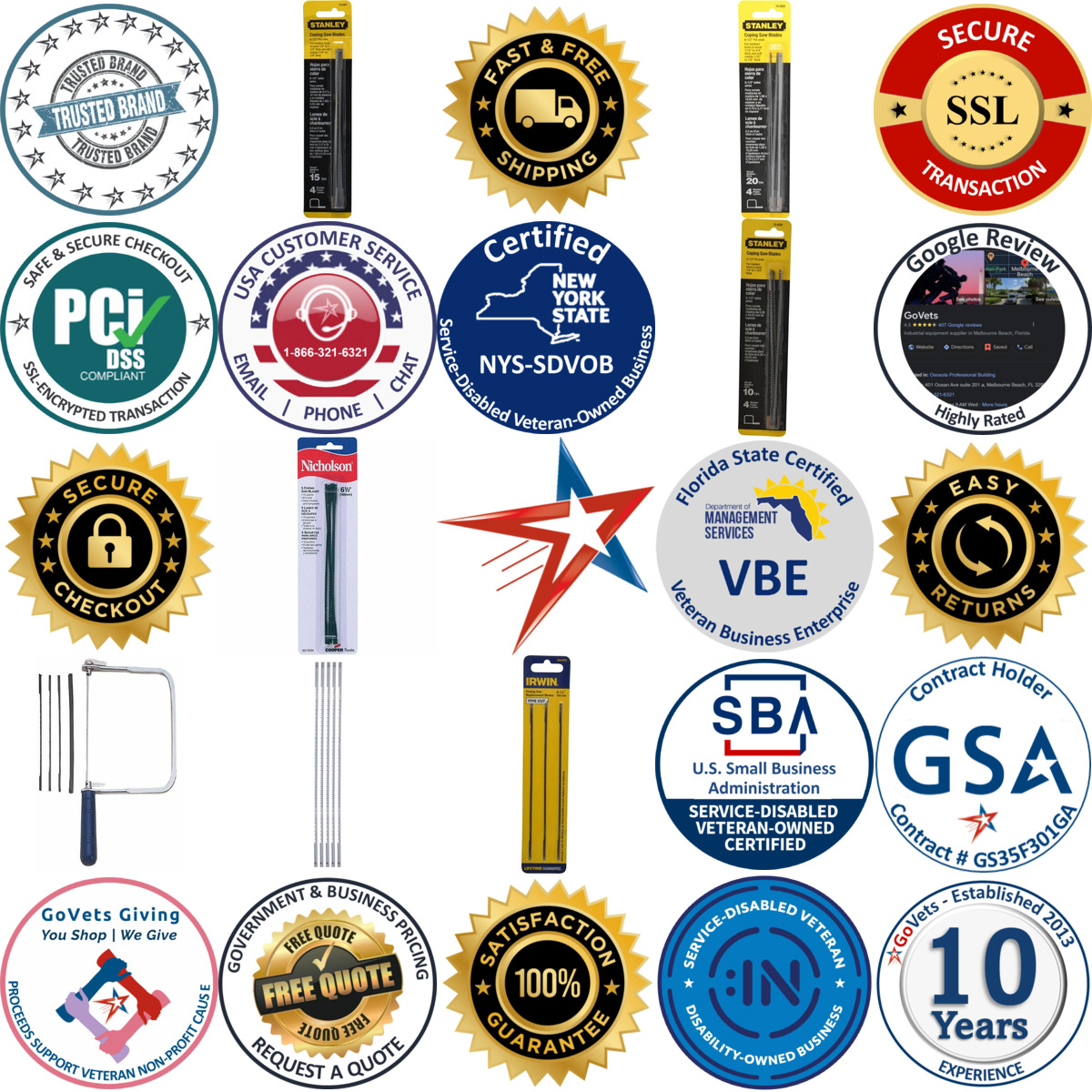 A selection of Jewelers and Coping Saw Blades products on GoVets