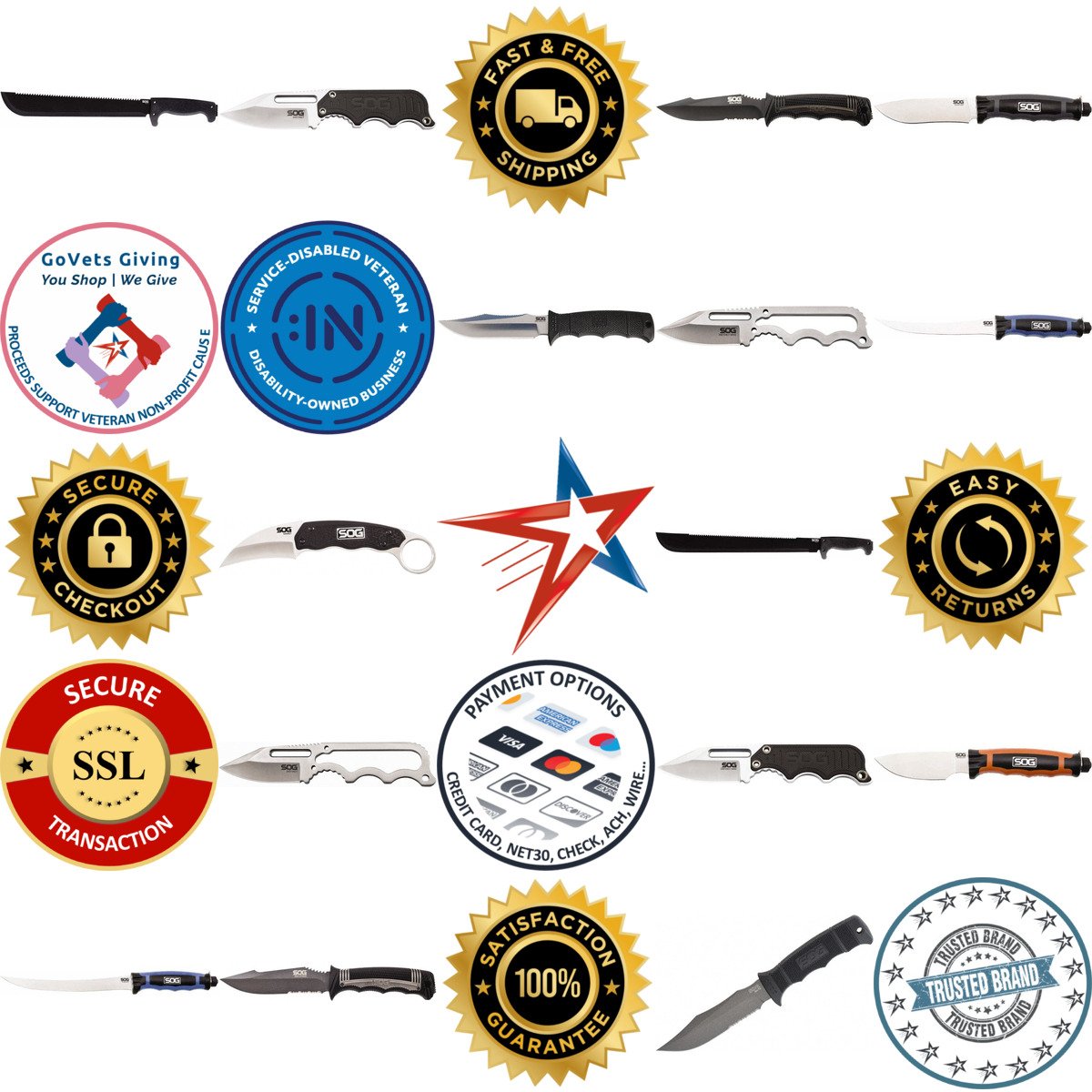 A selection of Sog Specialty Knives products on GoVets