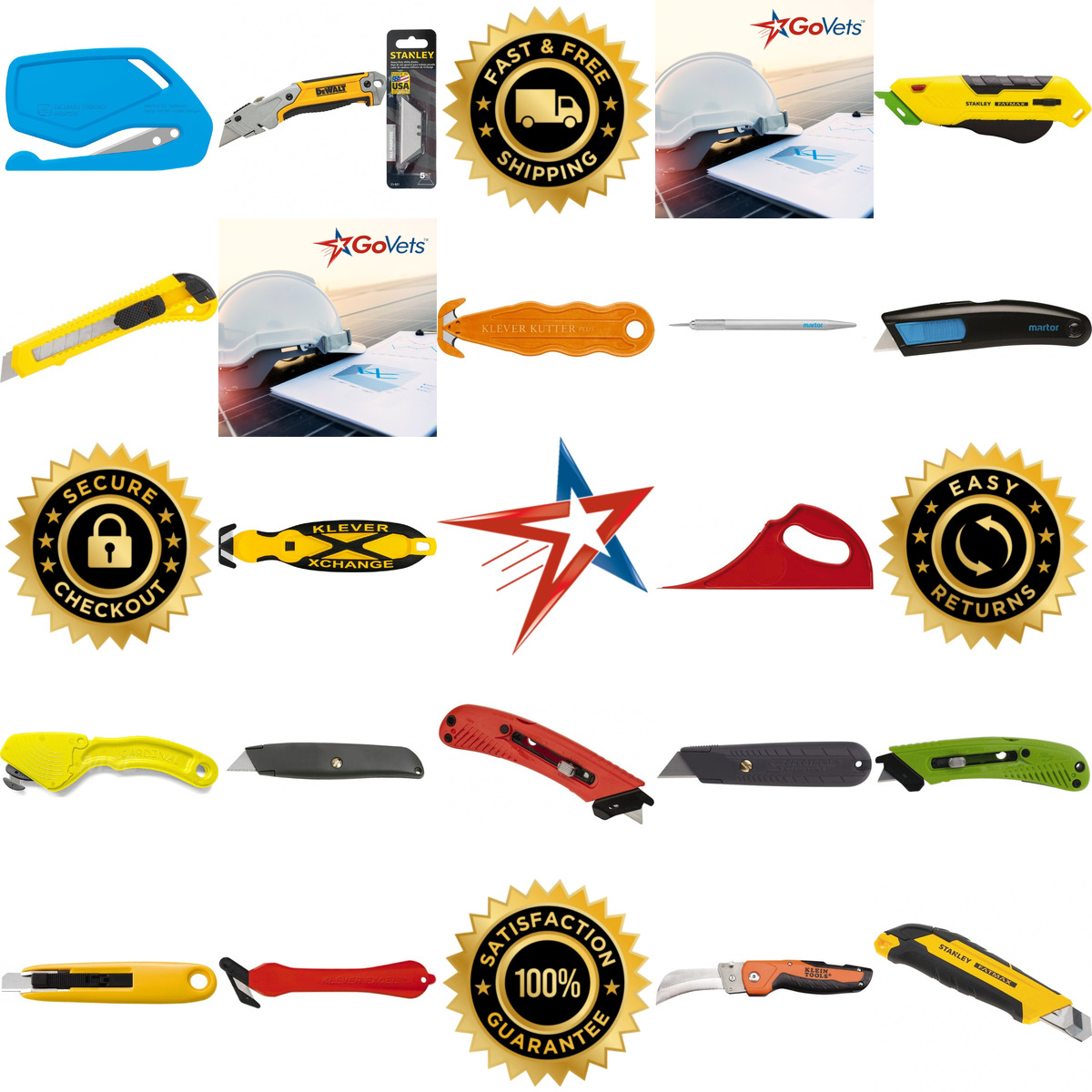 A selection of Utility Knives Snap Blades and Box Cutters products on GoVets