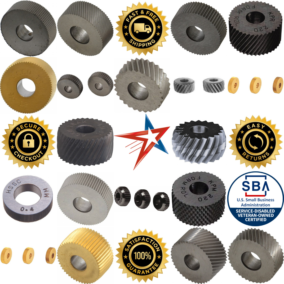 A selection of Knurl Wheels and Knurl Wheel Sets products on GoVets