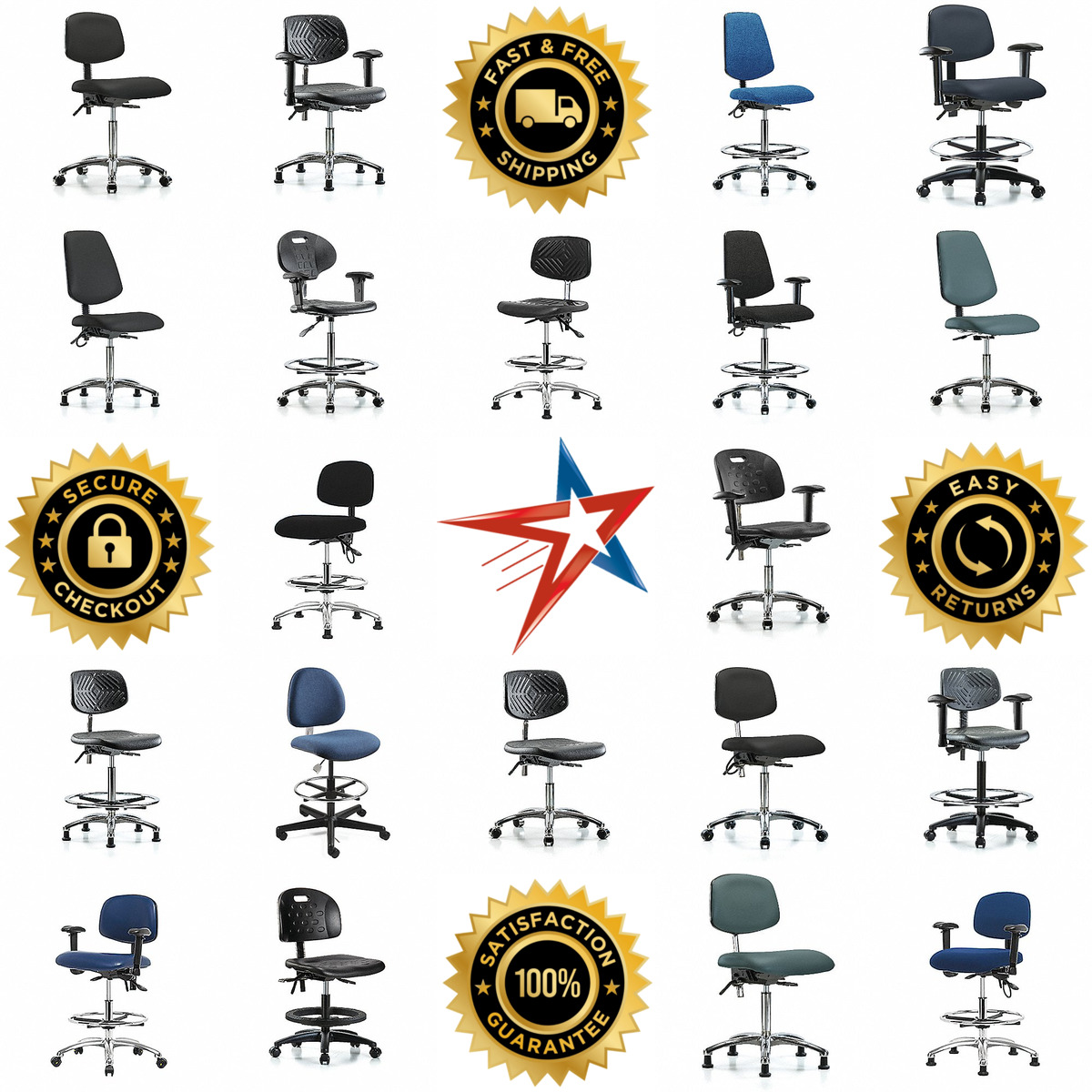 A selection of Esd and Cleanroom Chairs products on GoVets