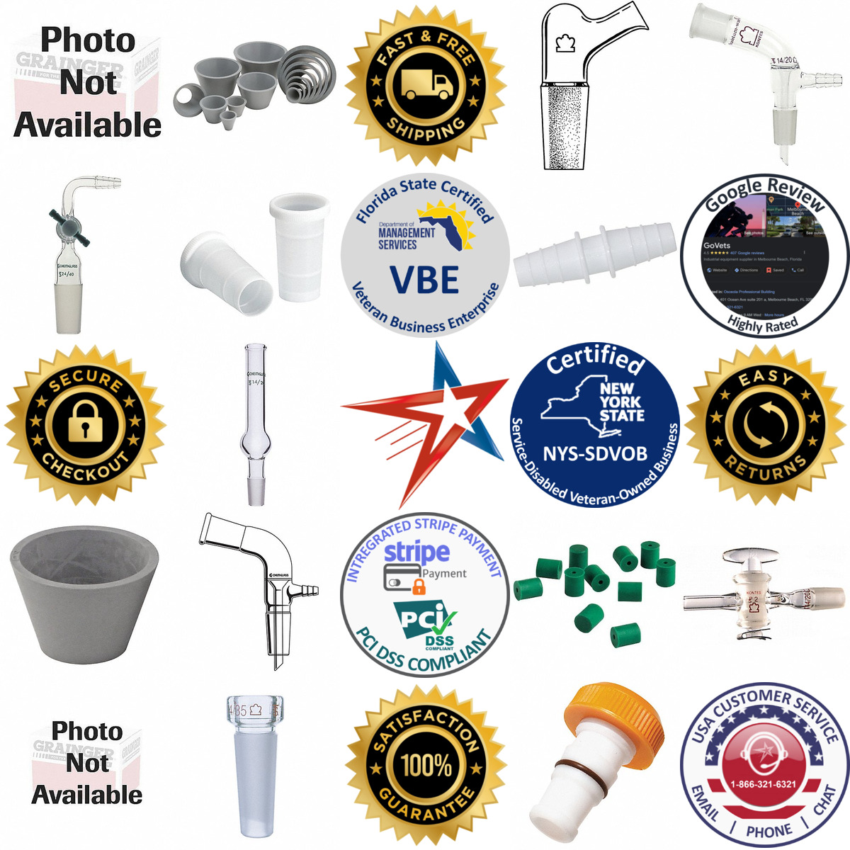 A selection of Lab Adapters and Joints products on GoVets