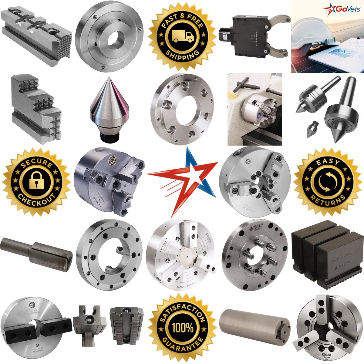 A selection of Lathe Chucks Centers Cylinders and Rests products on GoVets