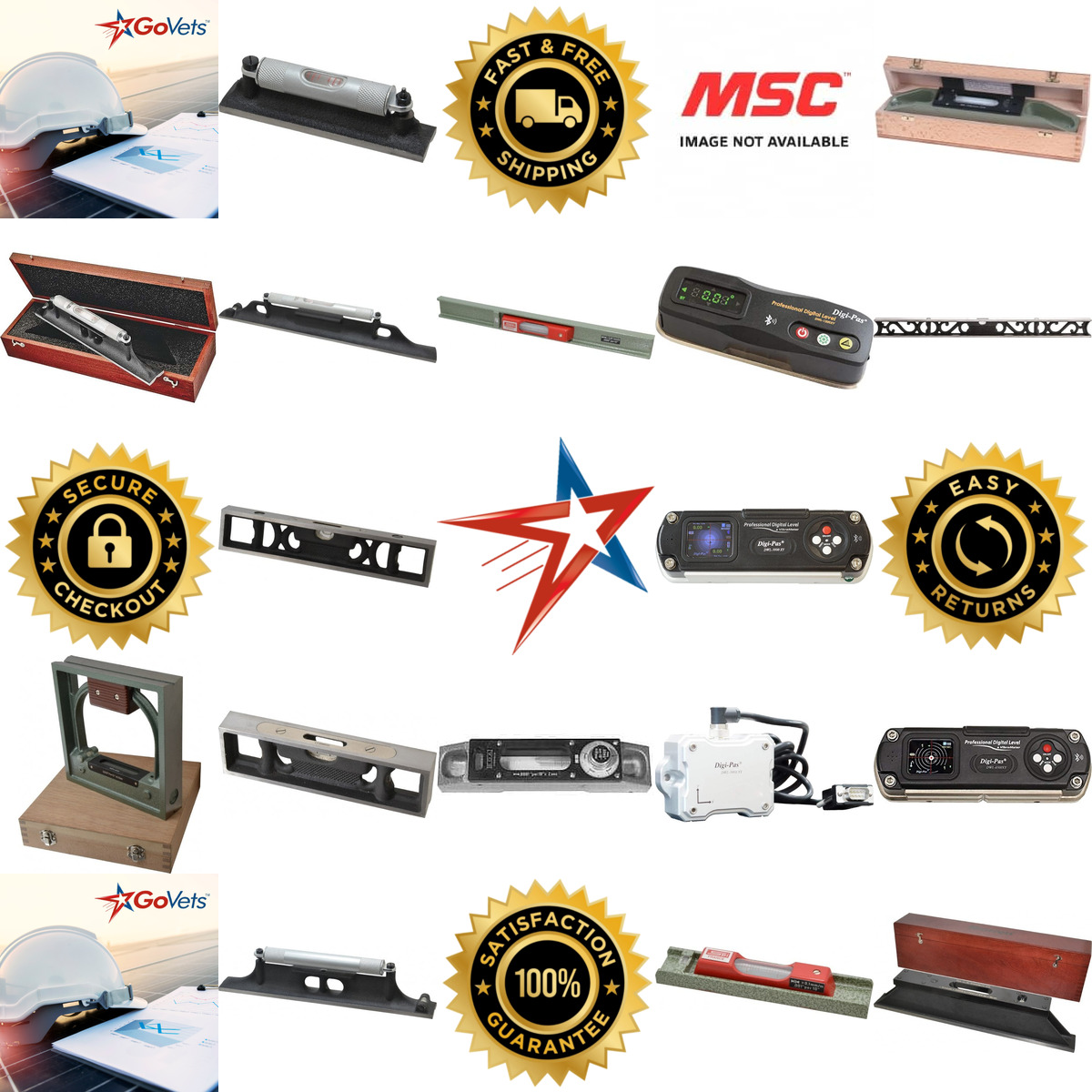 A selection of Master Precision and Machinists Levels products on GoVets