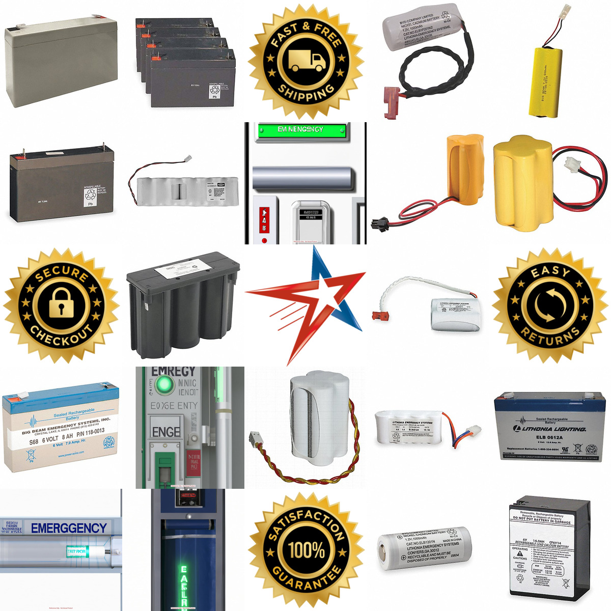 A selection of Emergency Light and Exit Sign Batteries products on GoVets