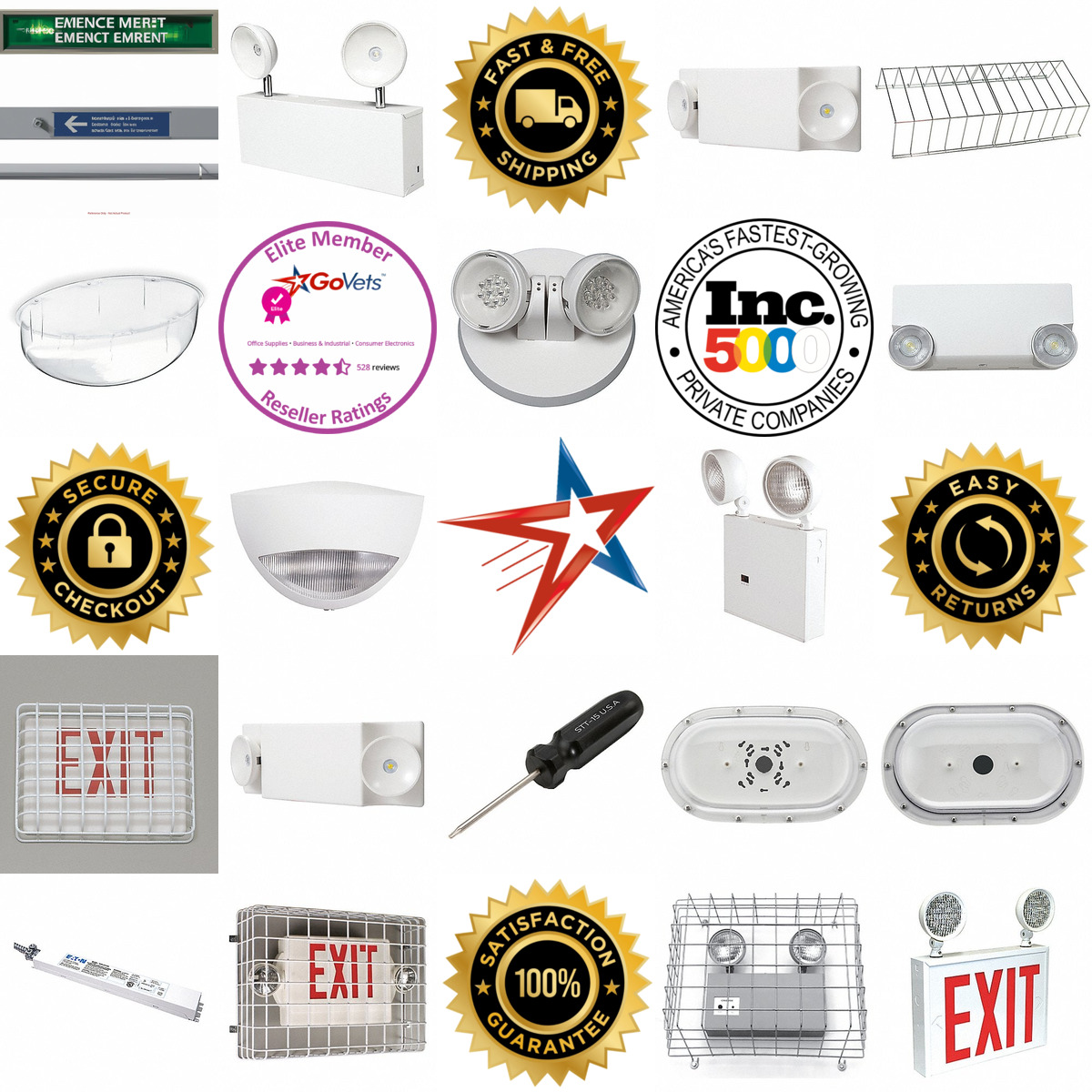 A selection of Emergency Lighting and Exit Sign Accessories products on GoVets