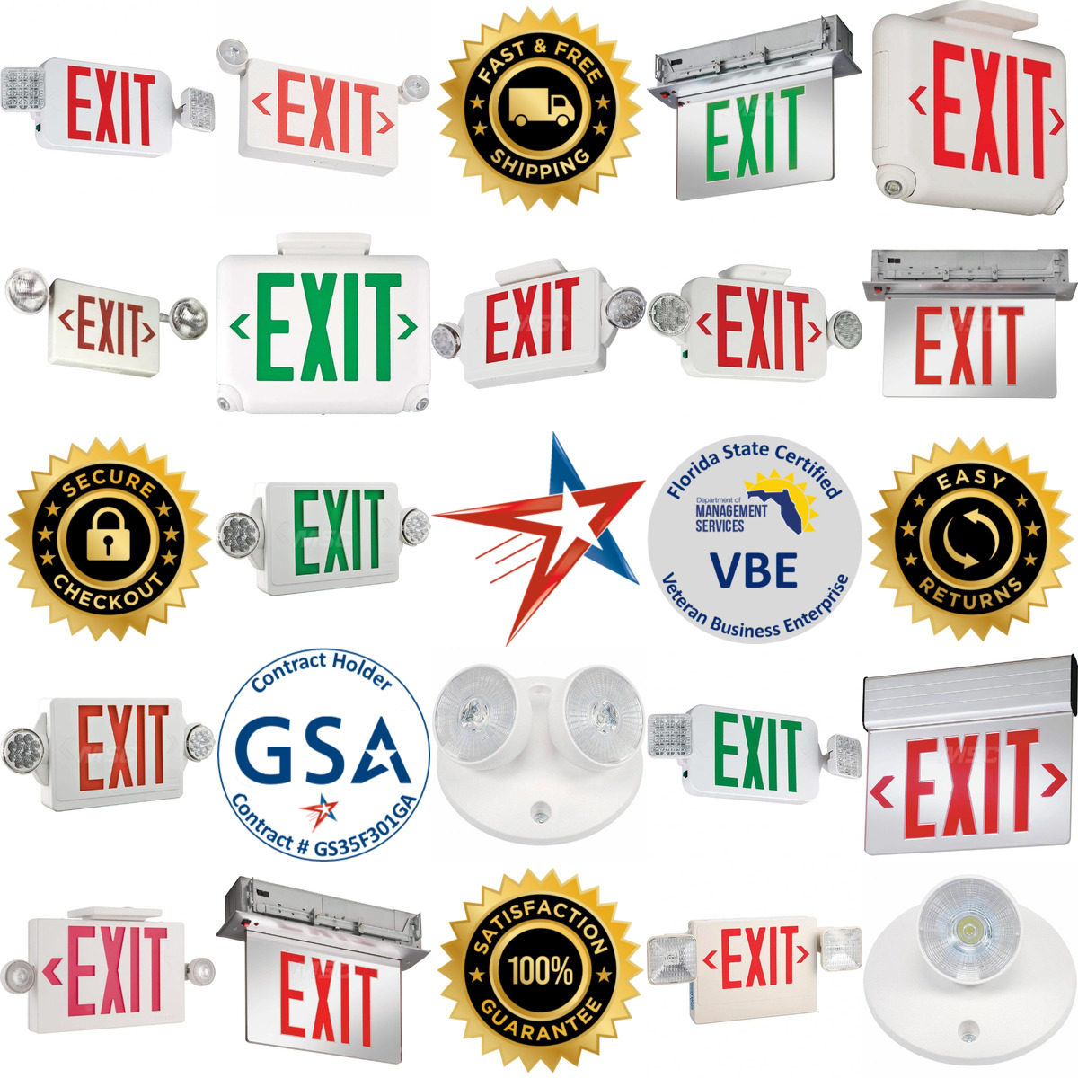 A selection of Combination Exit Signs products on GoVets