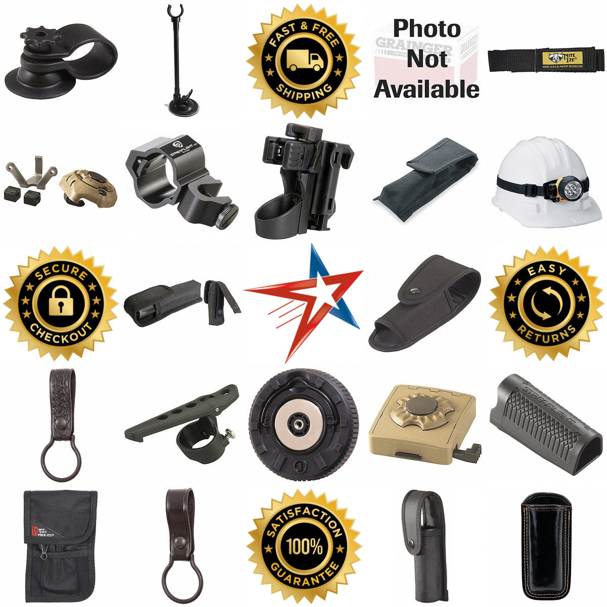 A selection of Flashlight Mounts Straps Holsters and Holders products on GoVets