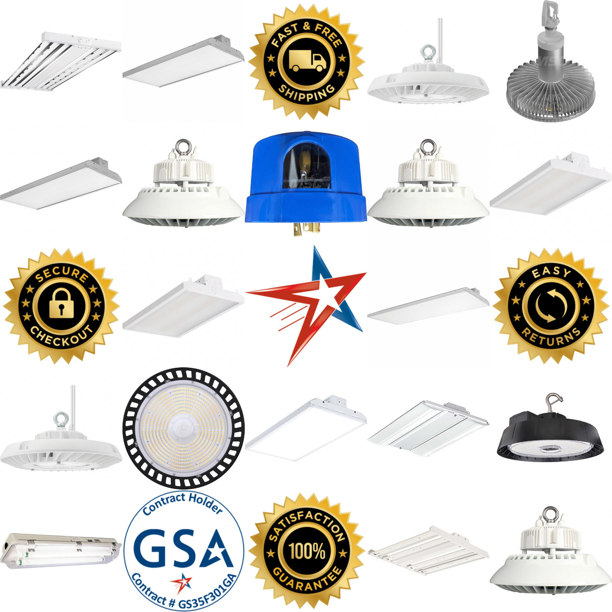 A selection of High Bay and Low Bay Fixtures products on GoVets
