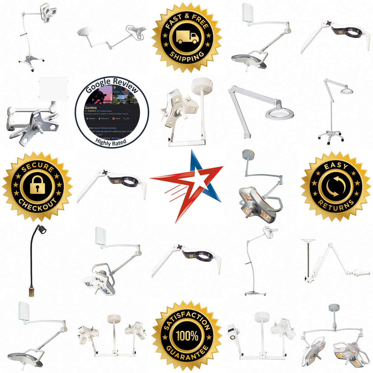 A selection of Medical Surgical Procedure and Exam Lights products on GoVets