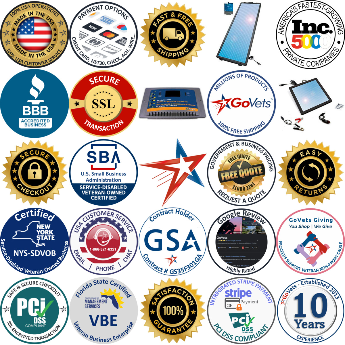 Millions of Products A selection of Solar Power and Charging Devices products on GoVets