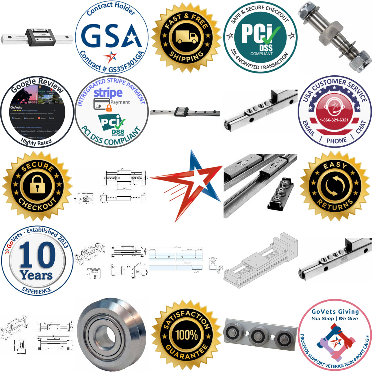 Millions of Products A selection of Linear Motion Systems products on GoVets