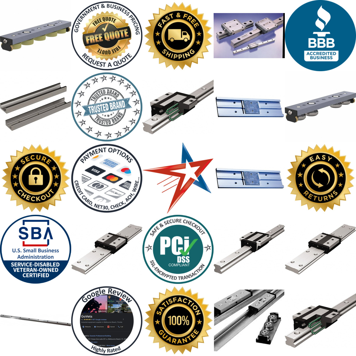 A selection of Roller Rail Systems products on GoVets