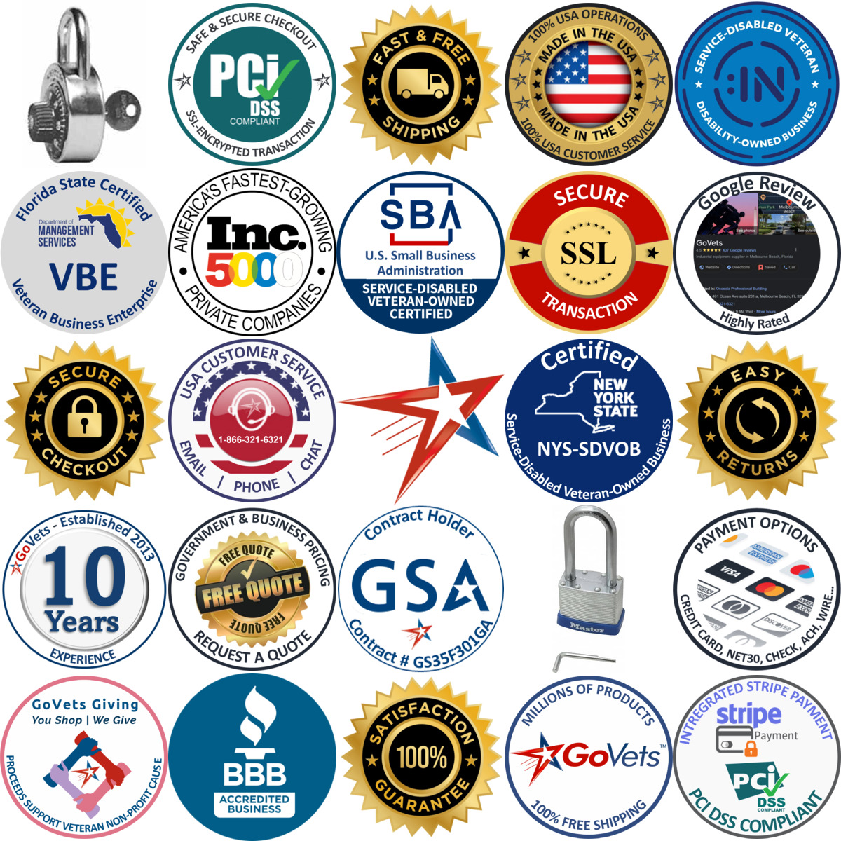 A selection of Combination Locks products on GoVets