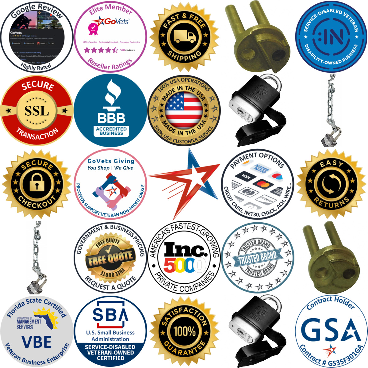 Millions of Products A selection of Combination and Padlock Accessories products on GoVets