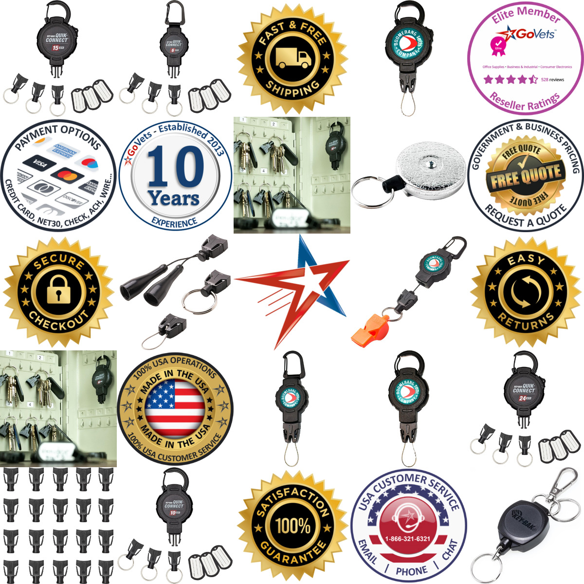A selection of Key Rings Gear Tethers and Accessories products on GoVets