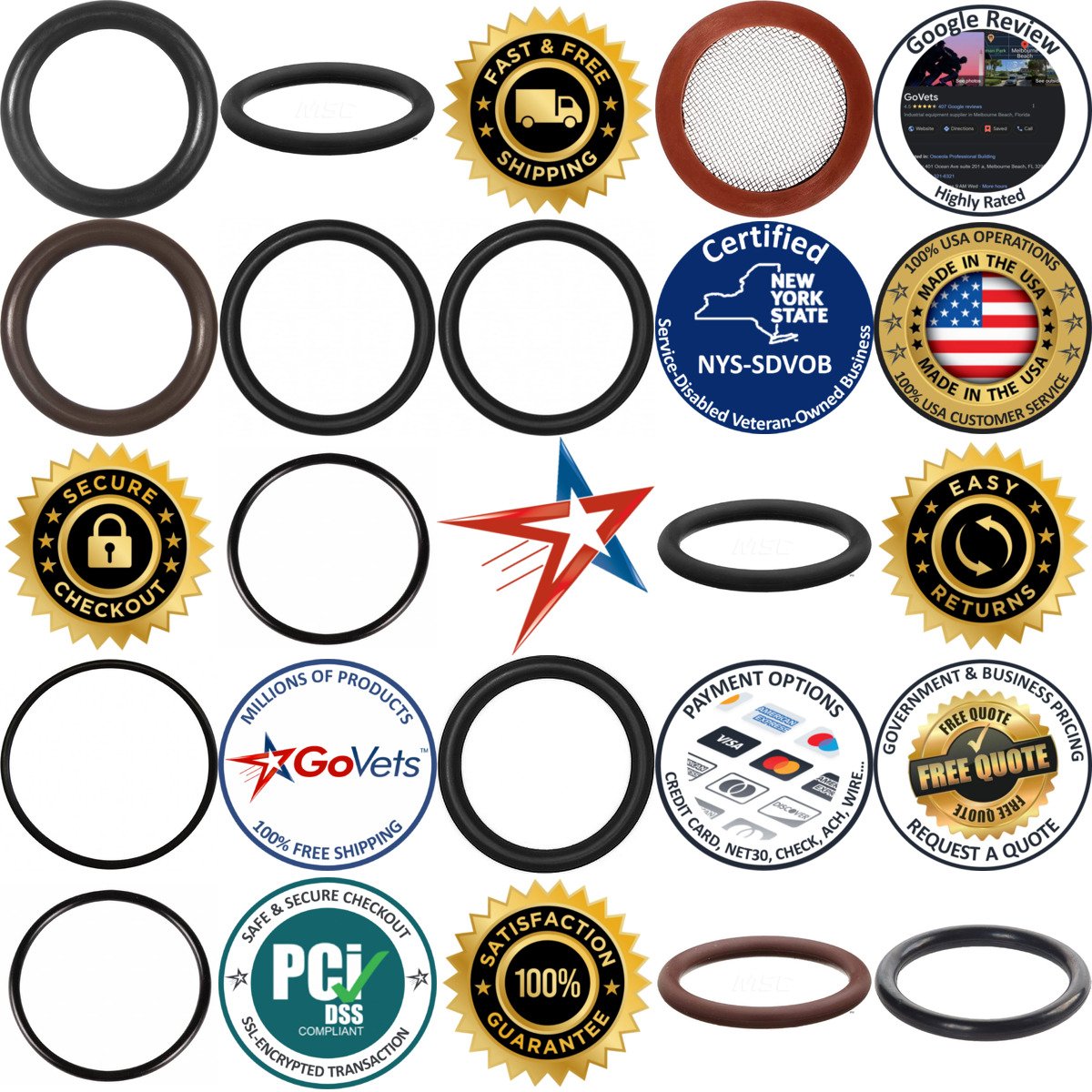 A selection of o Rings products on GoVets
