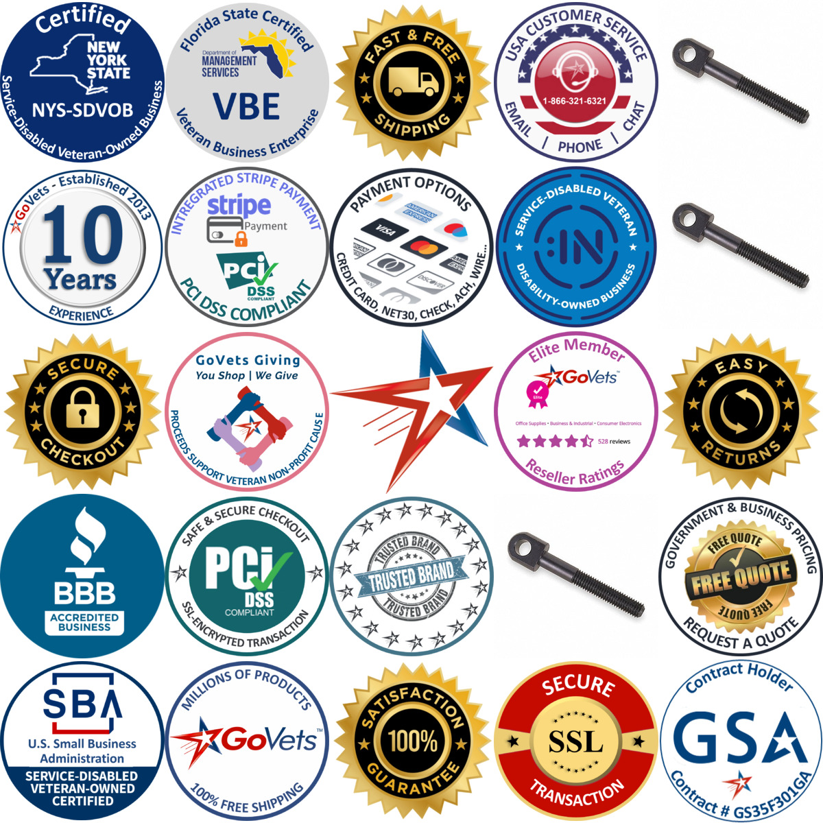 A selection of Swing Bolts products on GoVets