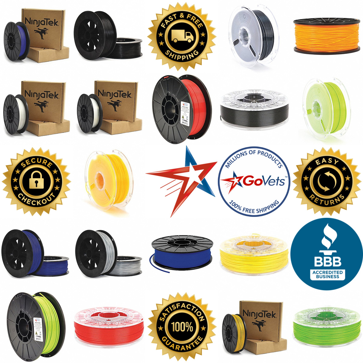 A selection of 3d Printing Filament products on GoVets