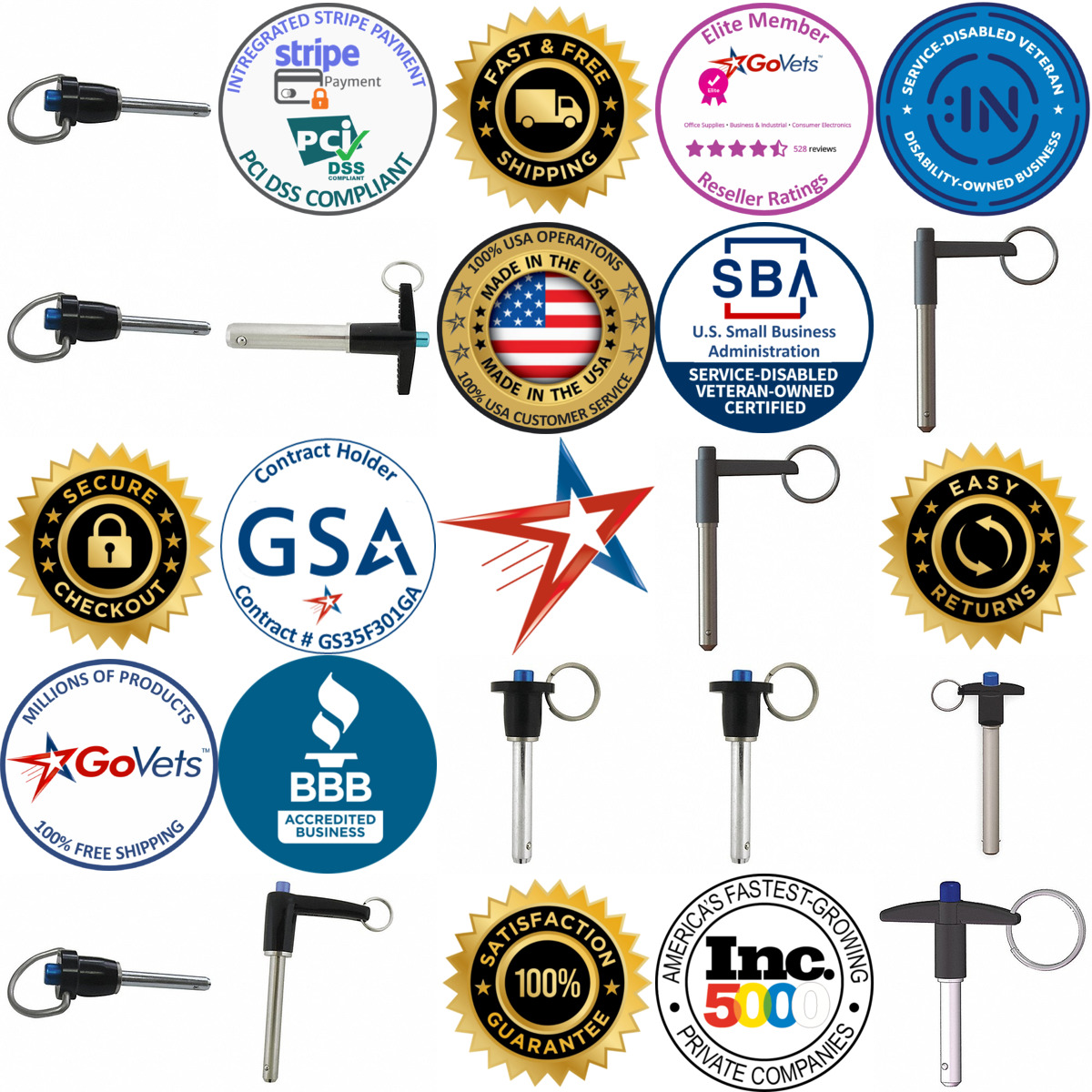A selection of Quick Release Pins products on GoVets