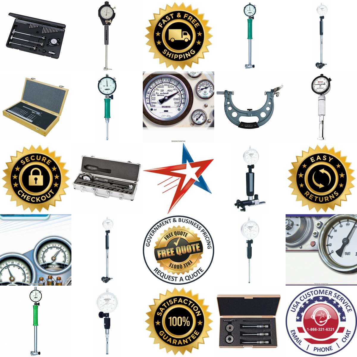 A selection of Dial and Mechanical Bore Gauges products on GoVets