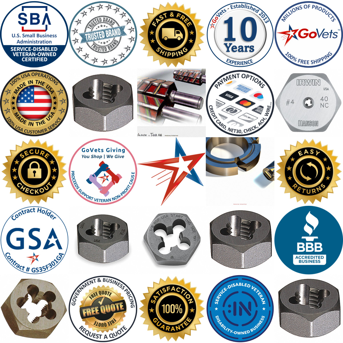 A selection of Hex Threading Dies products on GoVets