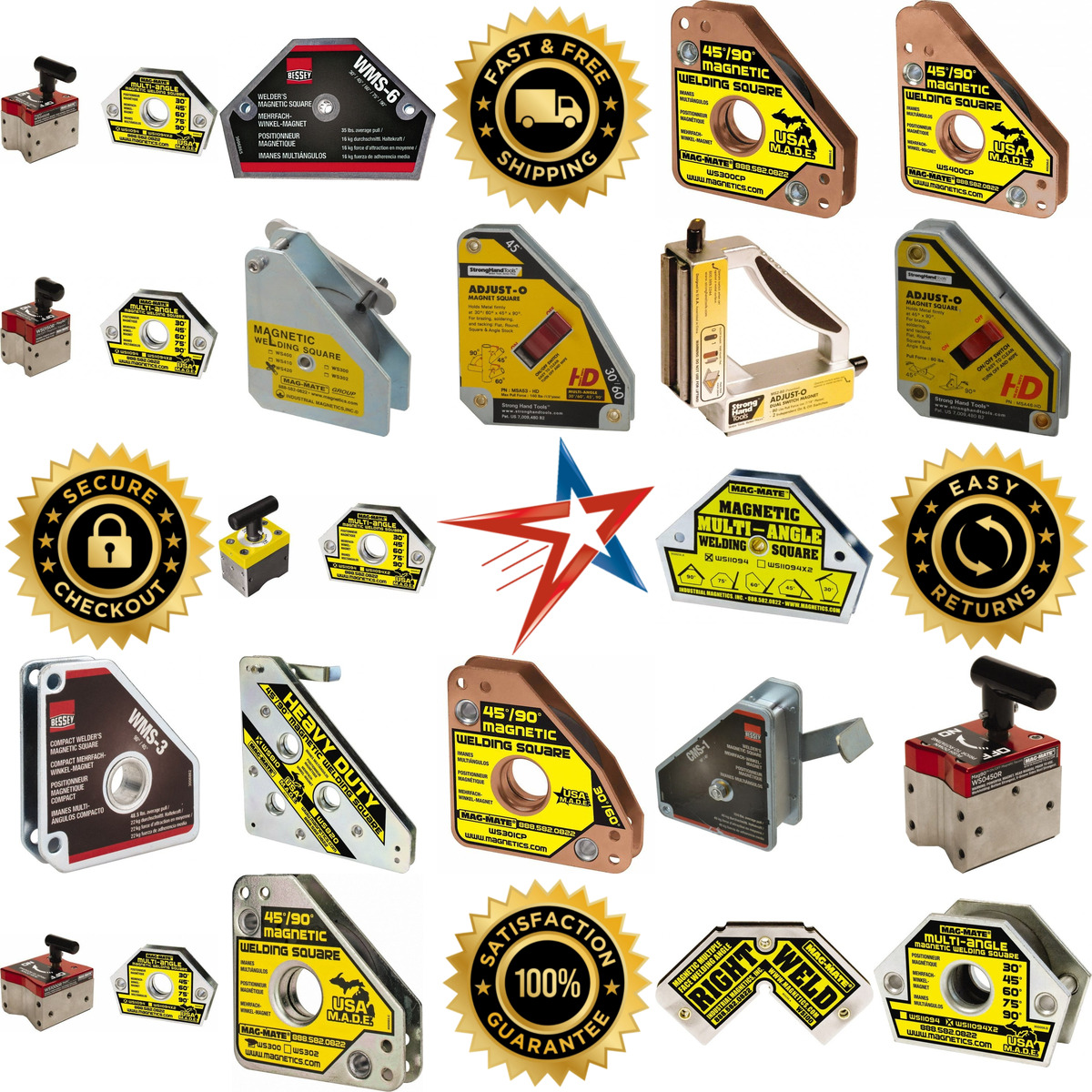 A selection of Magnetic Welding and Fabrication Squares products on GoVets