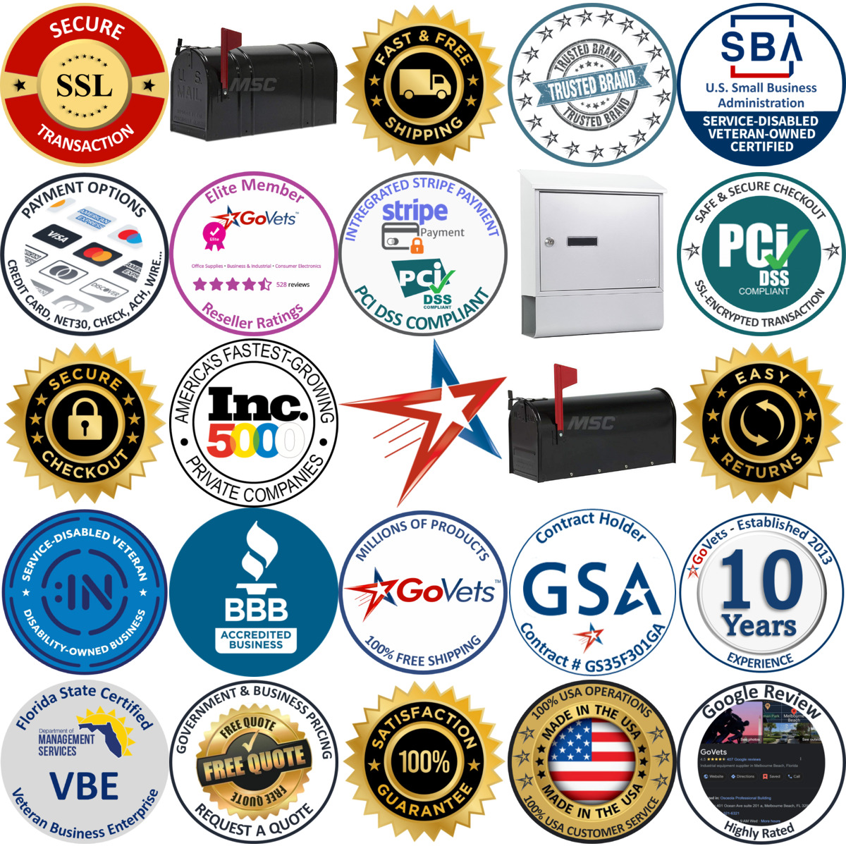 A selection of Mailboxes and Accessories products on GoVets