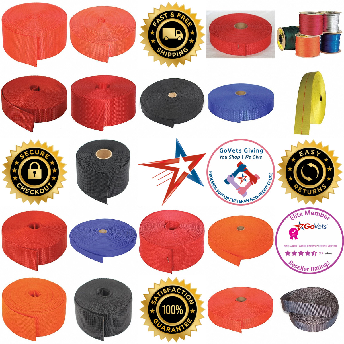 A selection of Bulk Webbing products on GoVets