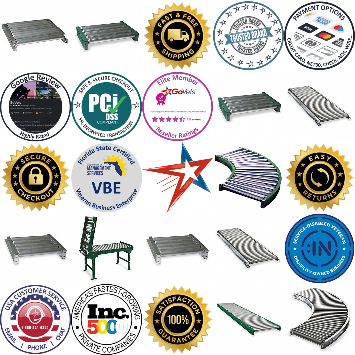 A selection of Roller Conveyors products on GoVets
