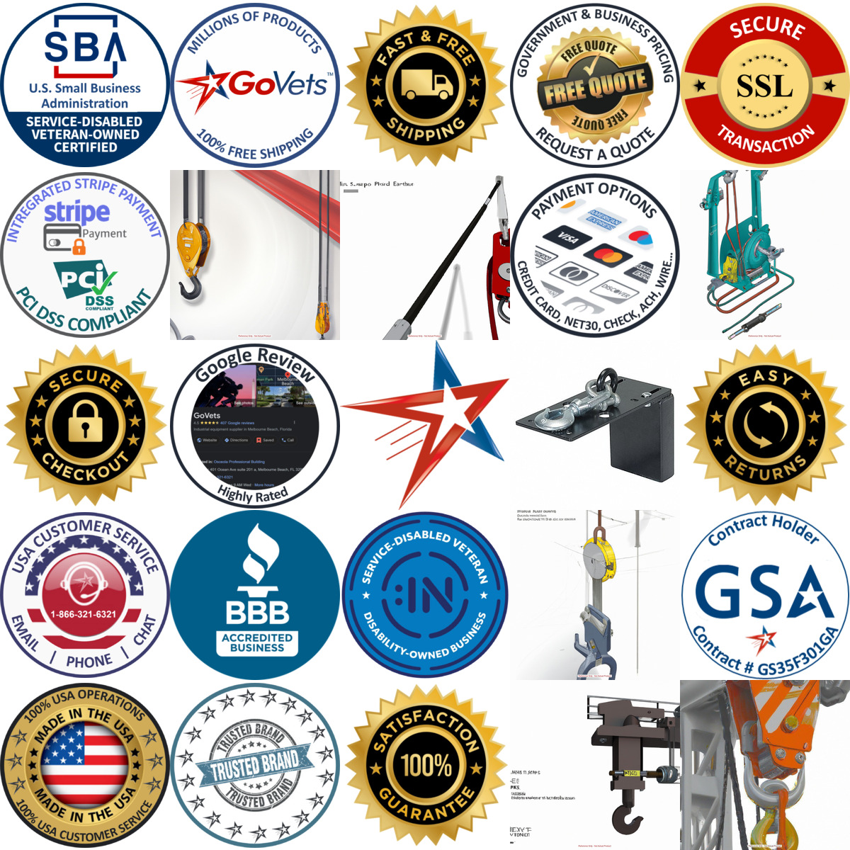 A selection of Cable Hoists and Ratchet Puller Accessories products on GoVets