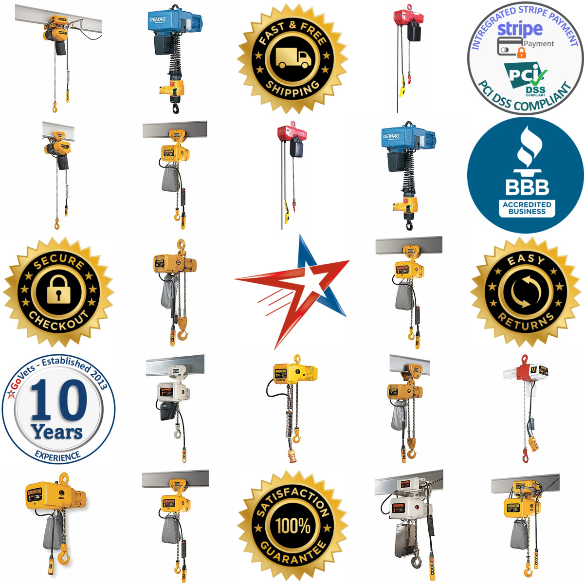 A selection of Electric Hoists products on GoVets