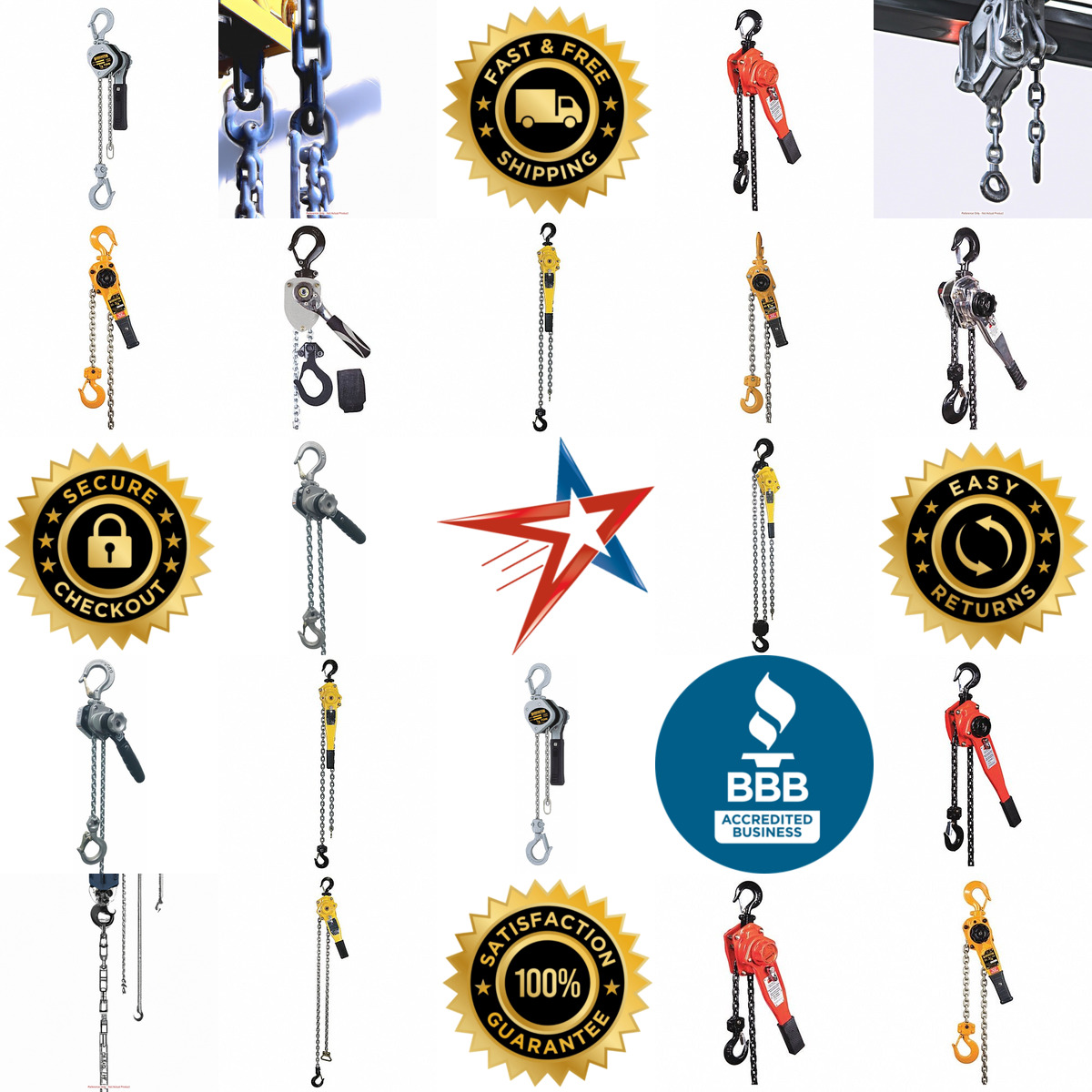 A selection of Lever Chain Hoists products on GoVets