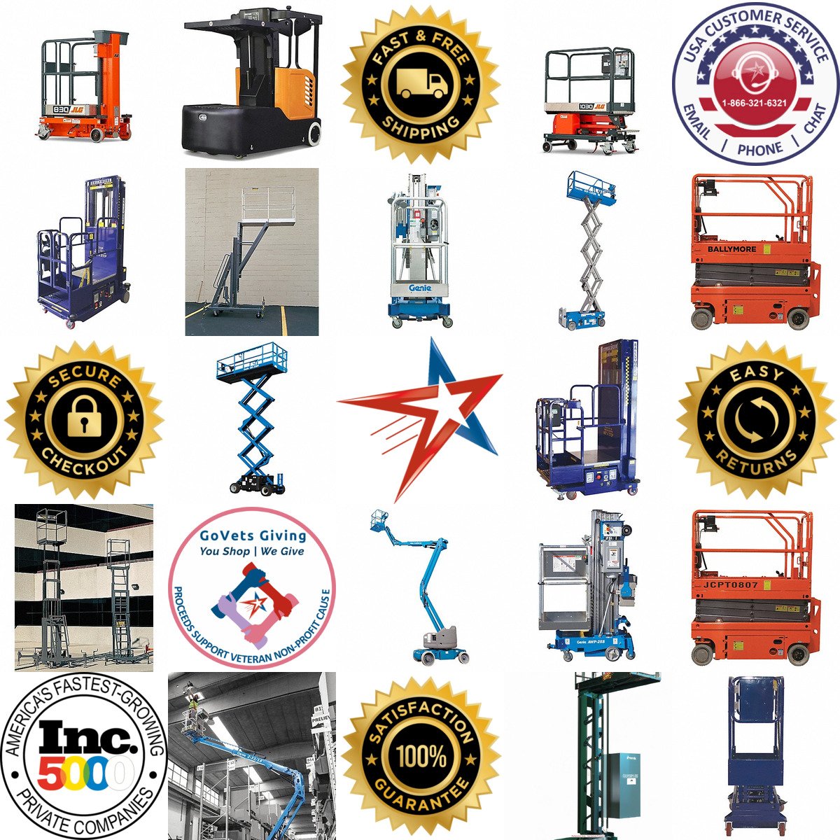 A selection of Personnel Lifts products on GoVets