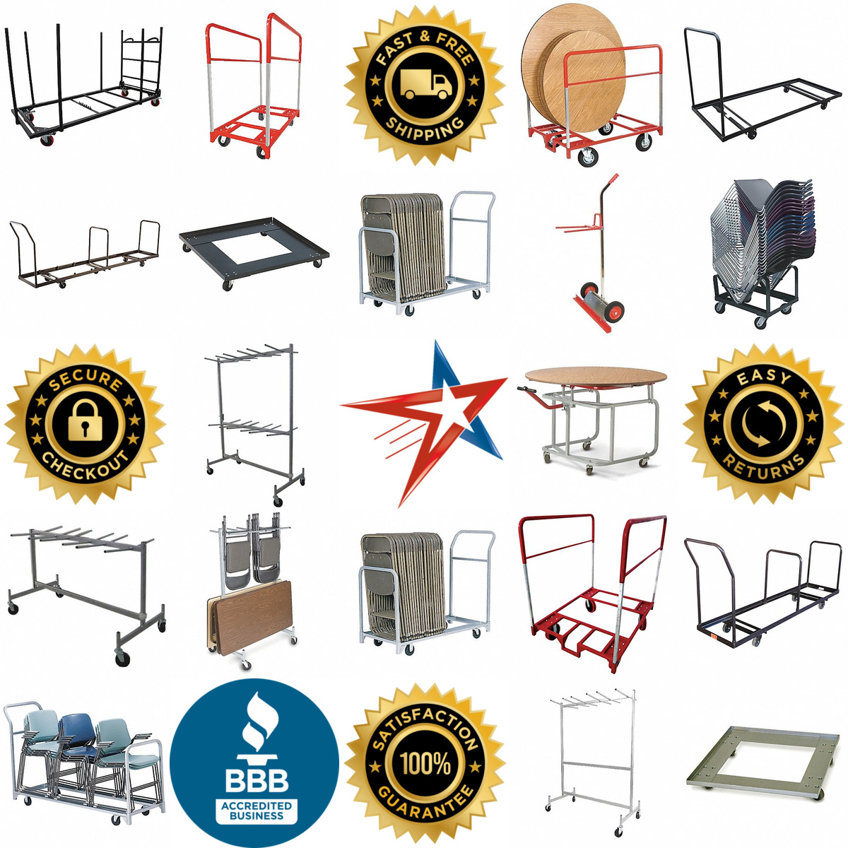 A selection of Chair and Table Carts products on GoVets