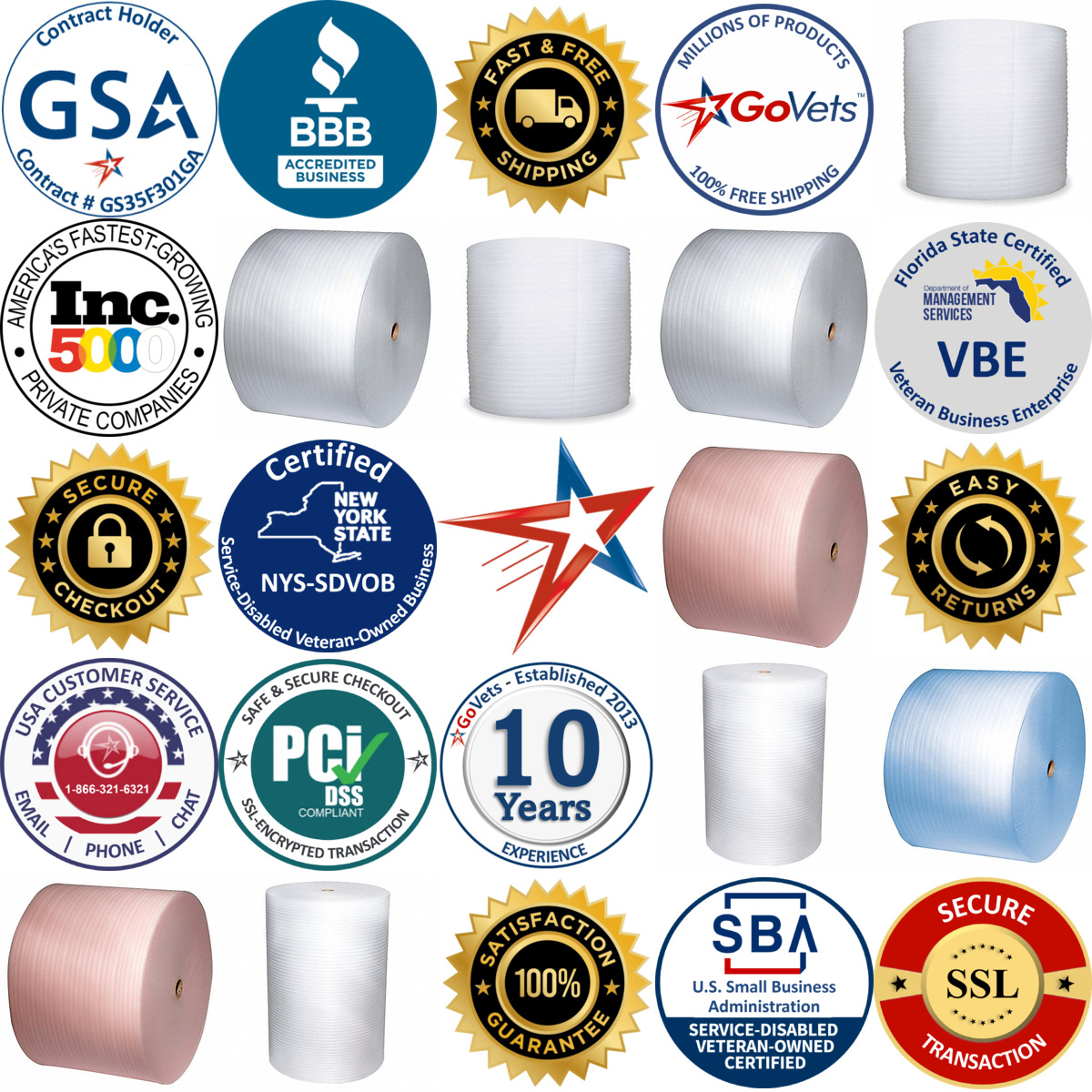 A selection of Packing Foam Rolls products on GoVets