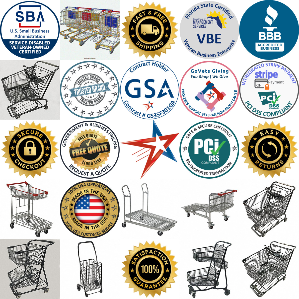 A selection of Shopping Carts products on GoVets