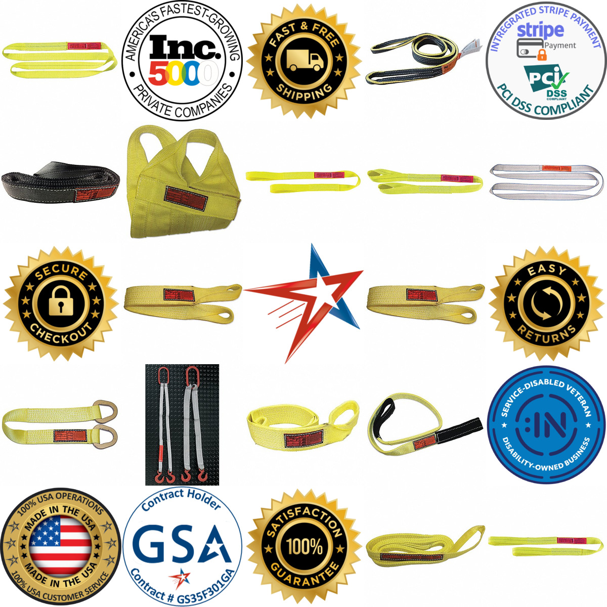 A selection of Web Slings products on GoVets