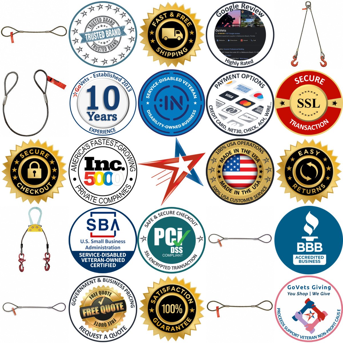A selection of Wire Rope Slings products on GoVets