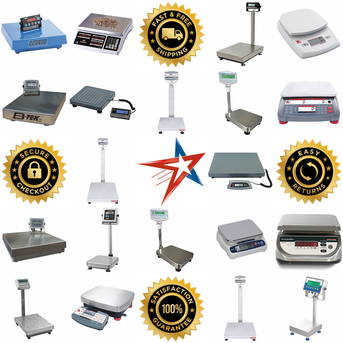 A selection of Shipping and Receiving Bench Scales products on GoVets