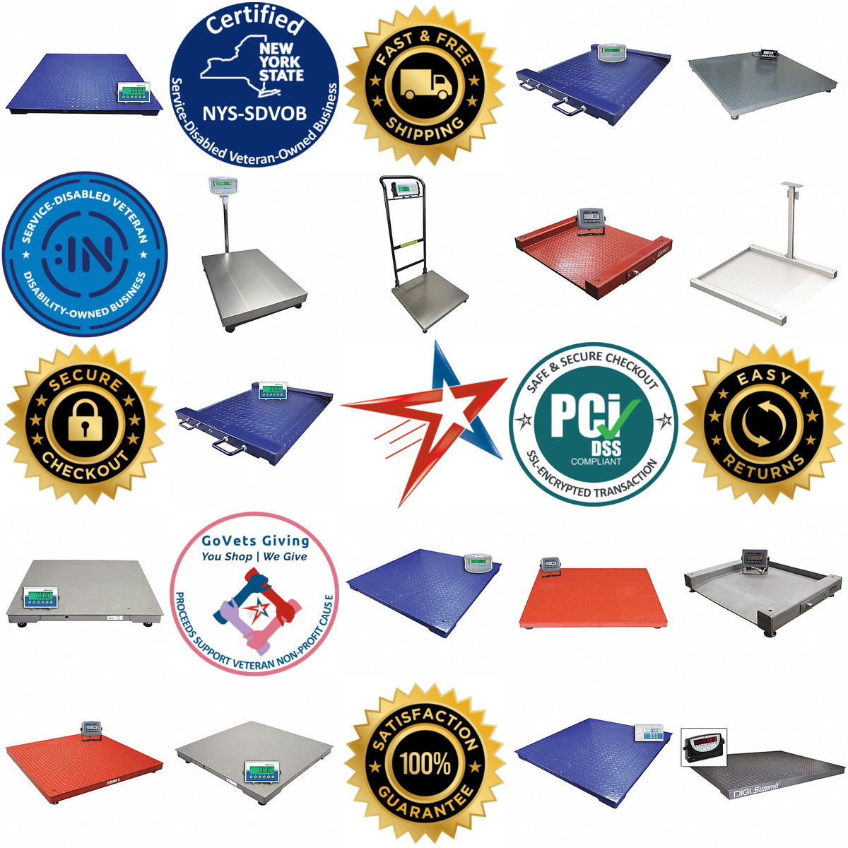 A selection of Shipping and Receiving Floor Scales products on GoVets