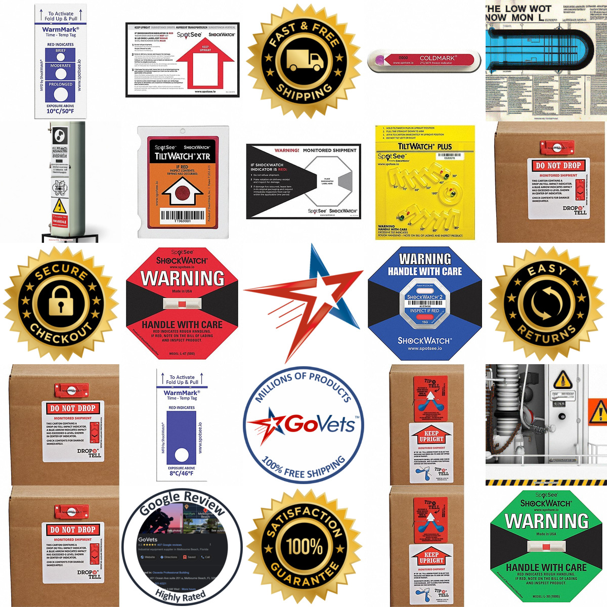 A selection of Damage Indicating Labels products on GoVets