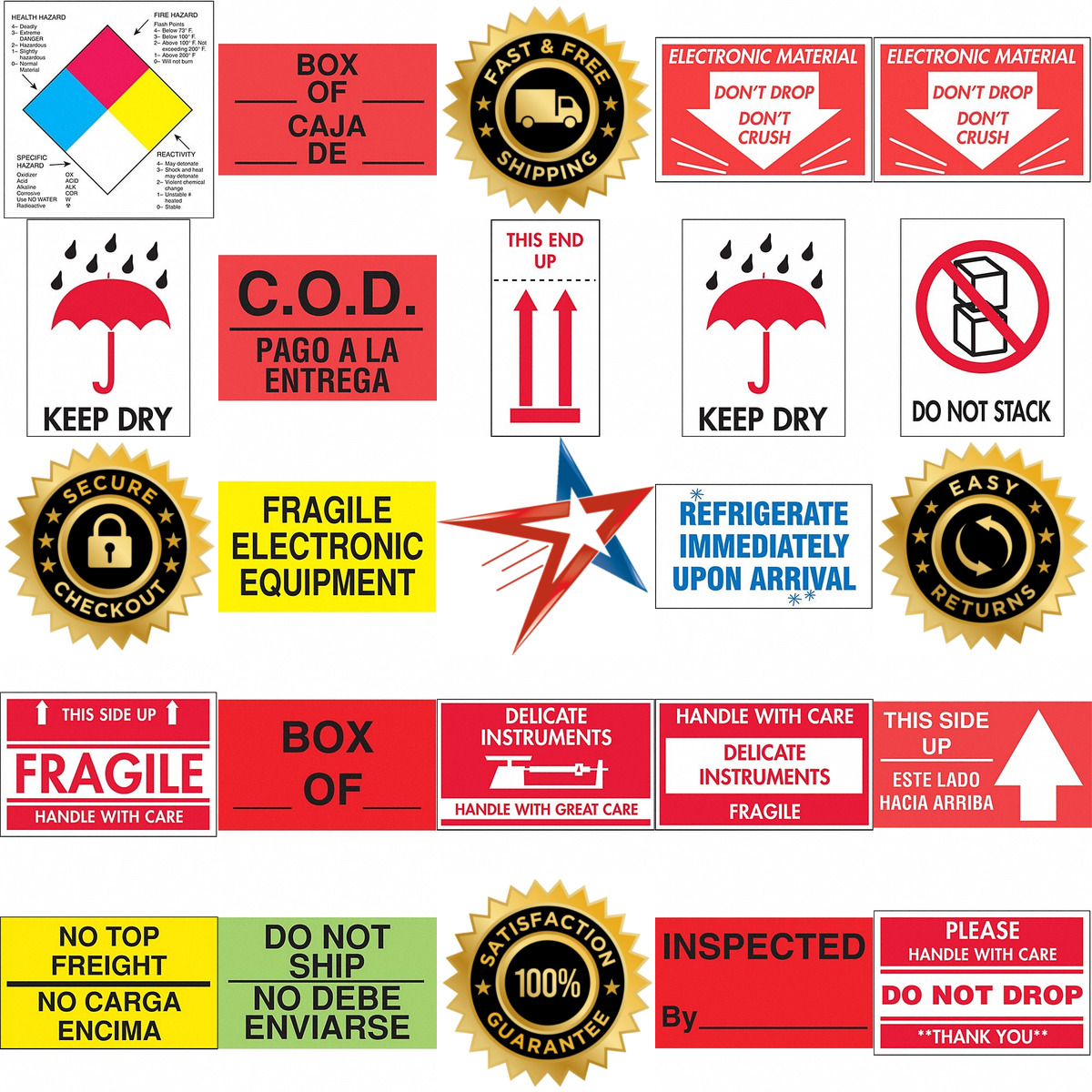 A selection of Instructional Handling Labels products on GoVets