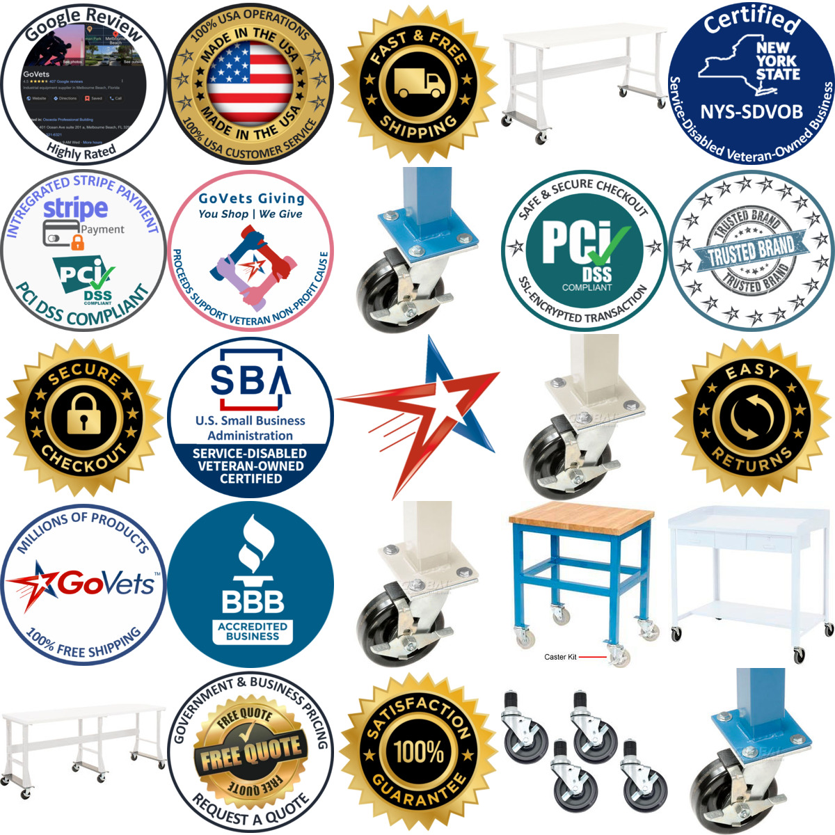 A selection of Workbench Casters products on GoVets